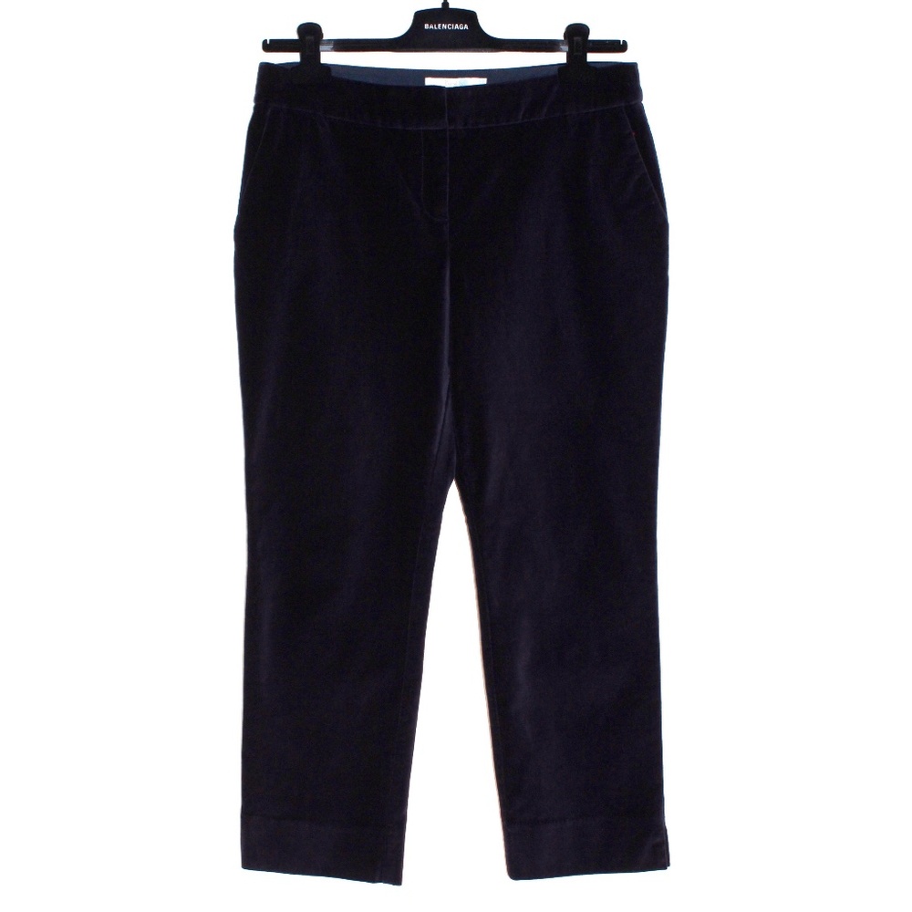 Boden Stretch Velvet Ankle Pants in Navy